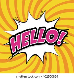 Retro message design, pop art style, vibrant colors