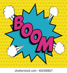 Retro message design, pop art style, vibrant colors