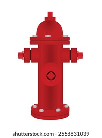 Retro metal fire hydrant. vector illustration
