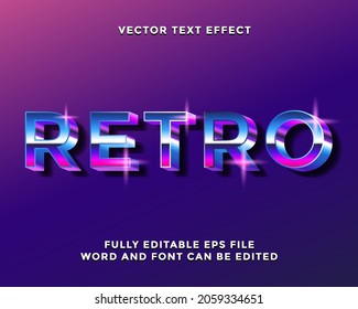 retro metallic purple vector text effect