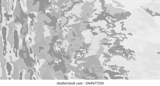 Retro Metallic Shadows Watercolour Art Illustration. Soft Gray. Landscape Gray Foggy Dirty Art Canva. Cloudy Monochrome Dyed Vector Print. Silver Details Grey Trendy Aquarelle Fabric.