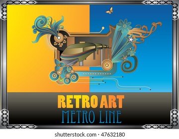 retro metro vector illustration