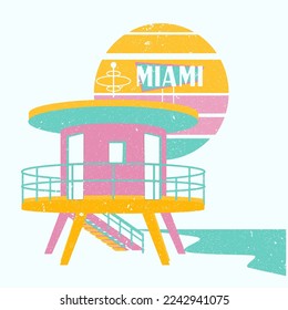 Retro Miami Graphic and Poster Design ,Vector