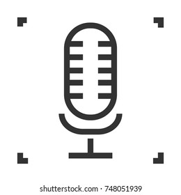 Retro mic line icon