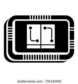 Retro microchip icon. Simple illustration of retro microchip vector icon for web