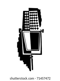 Retro Microphone - Ad Art Illustration