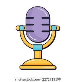 icono de tecnología de dispositivo de audio de micrófono retro