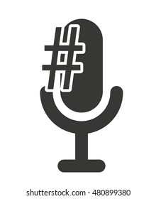 retro microphone with audio icon vector illustration design