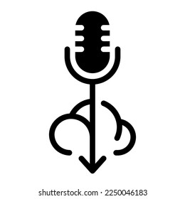 Retro Microphone Cloud download icon. podcast internet radio downloads vector illustration
