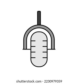 Icono de escala de grises vectorial de color de micrófono retro. Símbolo gráfico para el diseño de aplicaciones y sitios web de música y sonido, logotipo, aplicación, interfaz de usuario