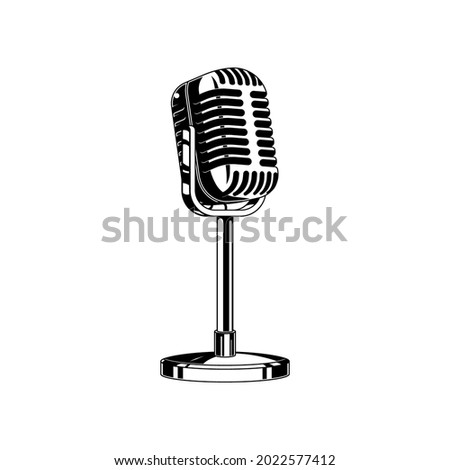 Retro  microphone concept vector. vintage microphone vector image.