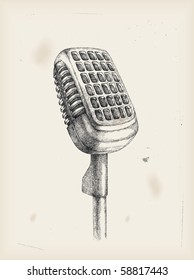 Retro microphone -drawing