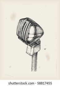 Retro microphone -drawing