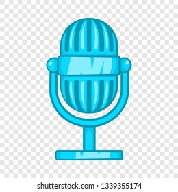 Retro microphone icon in cartoon style on a background for any web design 