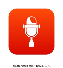 Retro microphone icon digital red for any design isolated on white vector illustration