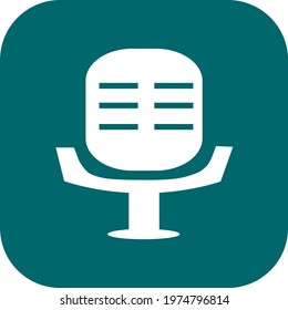 Retro microphone, icon illustration, vector on white background