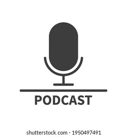 Icono de micrófono retro aislado en fondo blanco.Eps 10.