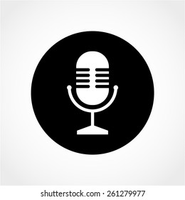Retro microphone Icon Isolated on White Background