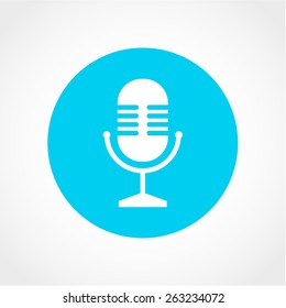 Retro microphone Icon Isolated on White Background