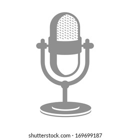 Retro microphone icon isolated vector illustration