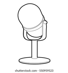 Retro microphone icon. Isometric 3d illustration of retro microphone vector icon for web