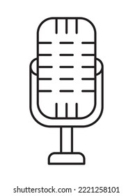 icono de micrófono retro en fondo blanco
