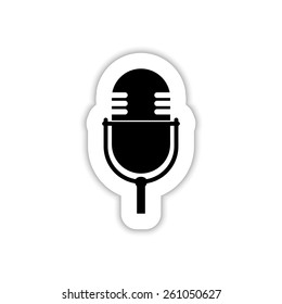 Retro microphone icon on a white background with shadow.