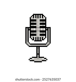 retro microphone icon pixel art