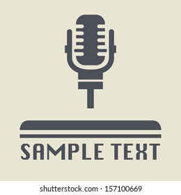 Retro Microphone Icon Or Sign, Vector Illustration