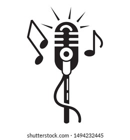 Retro microphone icon. Simple illustration of retro microphone vector icon for web design isolated on white background