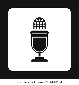 Retro microphone icon in simple style on a white background vector illustration