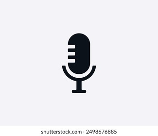 Retro microphone icon. Sound logo flat design. High quality black style vector illustrator.