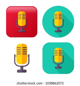 Retro Microphone Icon - Sound Music Illustration - Voice Record Symbol