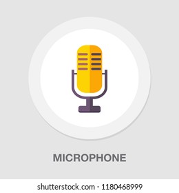 Retro Microphone Icon - Sound Music Illustration - Voice Record Symbol