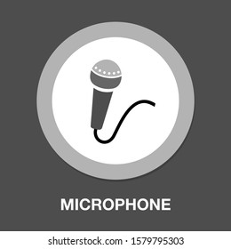 retro microphone icon - sound music illustration - voice record symbol