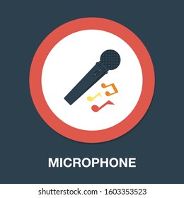 Retro Microphone Icon - Sound Music Illustration - Voice Record Symbol