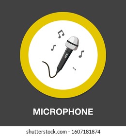 Retro Microphone Icon - Sound Music Illustration - Voice Record Symbol