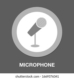 retro microphone icon - sound music illustration - voice record symbol