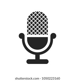 Retro microphone icon, vector