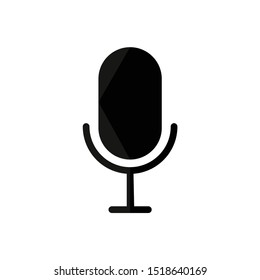 Retro microphone icon. Vector illustration and white background