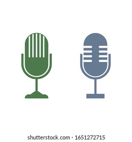 Retro microphone icon. Vector illustration.