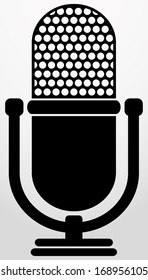 Retro microphone icon, vector illustration