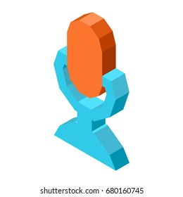 Retro microphone icon for voice input isolated illustration