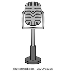 retro microphone illustration hand drawn isolated vector