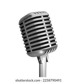 Retro microphone isolated on white background. EPS10 vector