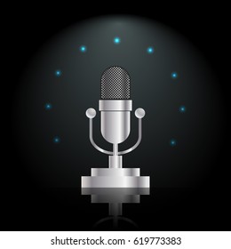 Retro microphone and light vector illustration eps 10