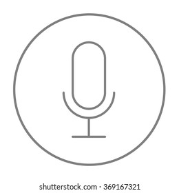Retro microphone line icon.