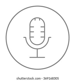 Retro microphone line icon.