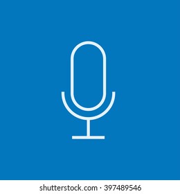 Retro microphone line icon.