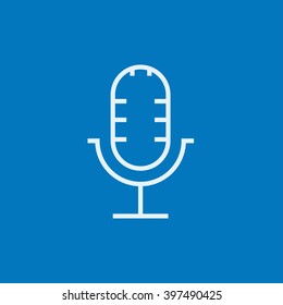 Retro microphone line icon.